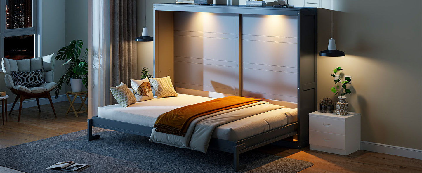 Murphy Wall Bed Modern Design With LED Lights - The Sleep Loft - Online Mattress Showroom NYC