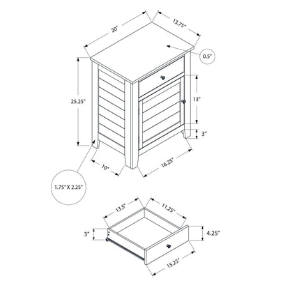 Accent Nightstand, Storage Drawer, Transitional - The Sleep Loft - Online Mattress Showroom NYC