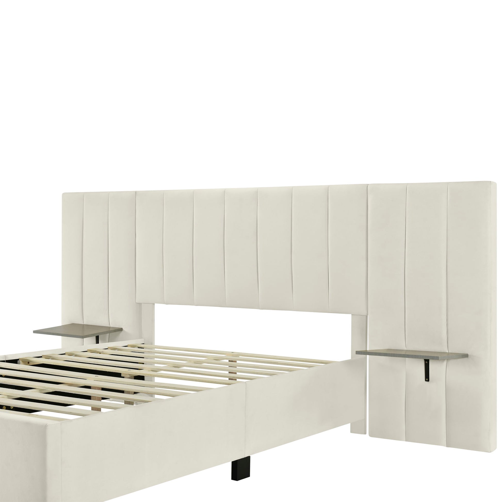 Upholstered Platform Bed With Big Headboard - The Sleep Loft - Online Mattress Showroom NYC