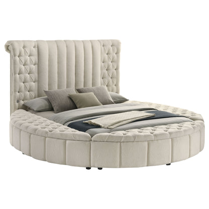Santiago - Upholstered Round Storage Bed With Built In Charging Ports - The Sleep Loft - Online Mattress Showroom NYC