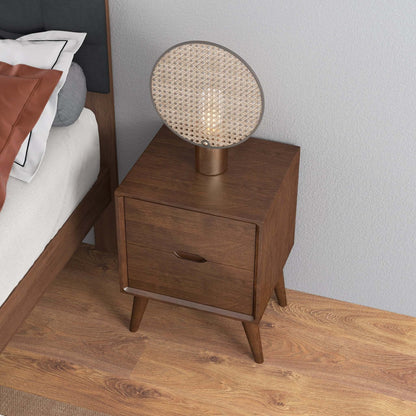 Alexandra - Night Stand With 2 Drawers - Walnut Brown - The Sleep Loft - Online Mattress Showroom NYC