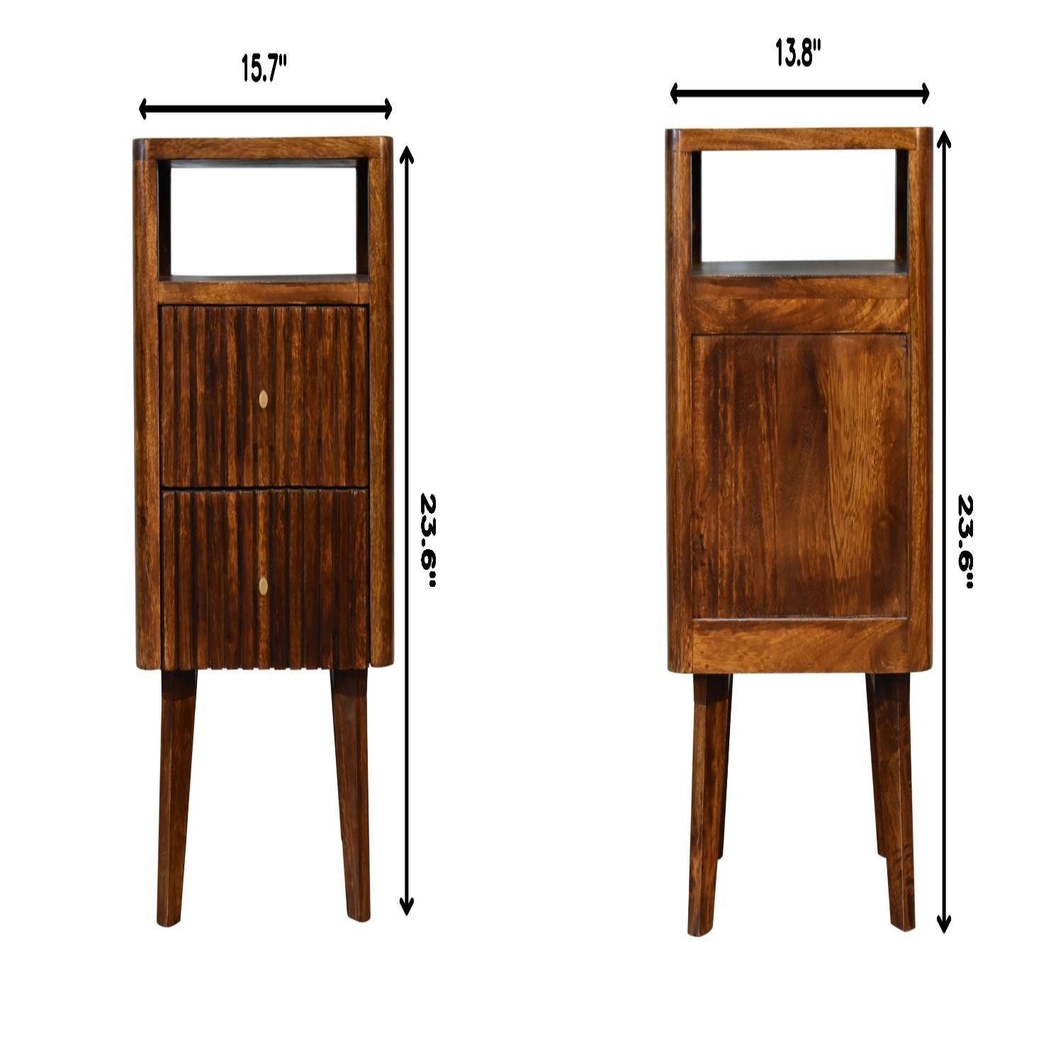 Reeve - Nightstand, 2 Drawers - Chestnut - The Sleep Loft - Online Mattress Showroom NYC