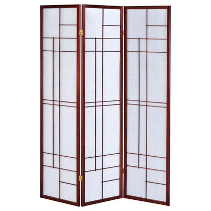 Katerina 3-Panel Room Divider Folding Shoji Screen Cherry