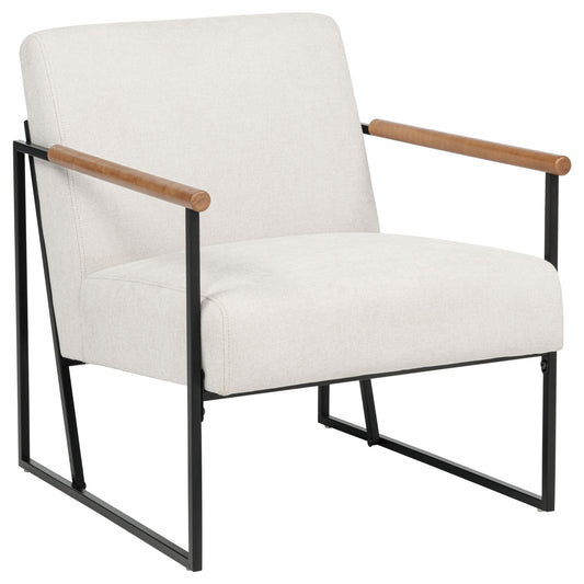Monsen Fabric Upholstered Metal Frame Accent Chair Ivory - The Sleep Loft - Online Mattress Showroom NYC