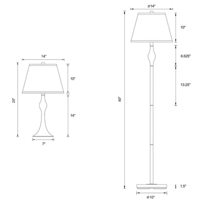 Griffin 3-piece Floor and Table Lamp Set Brushed Nickel