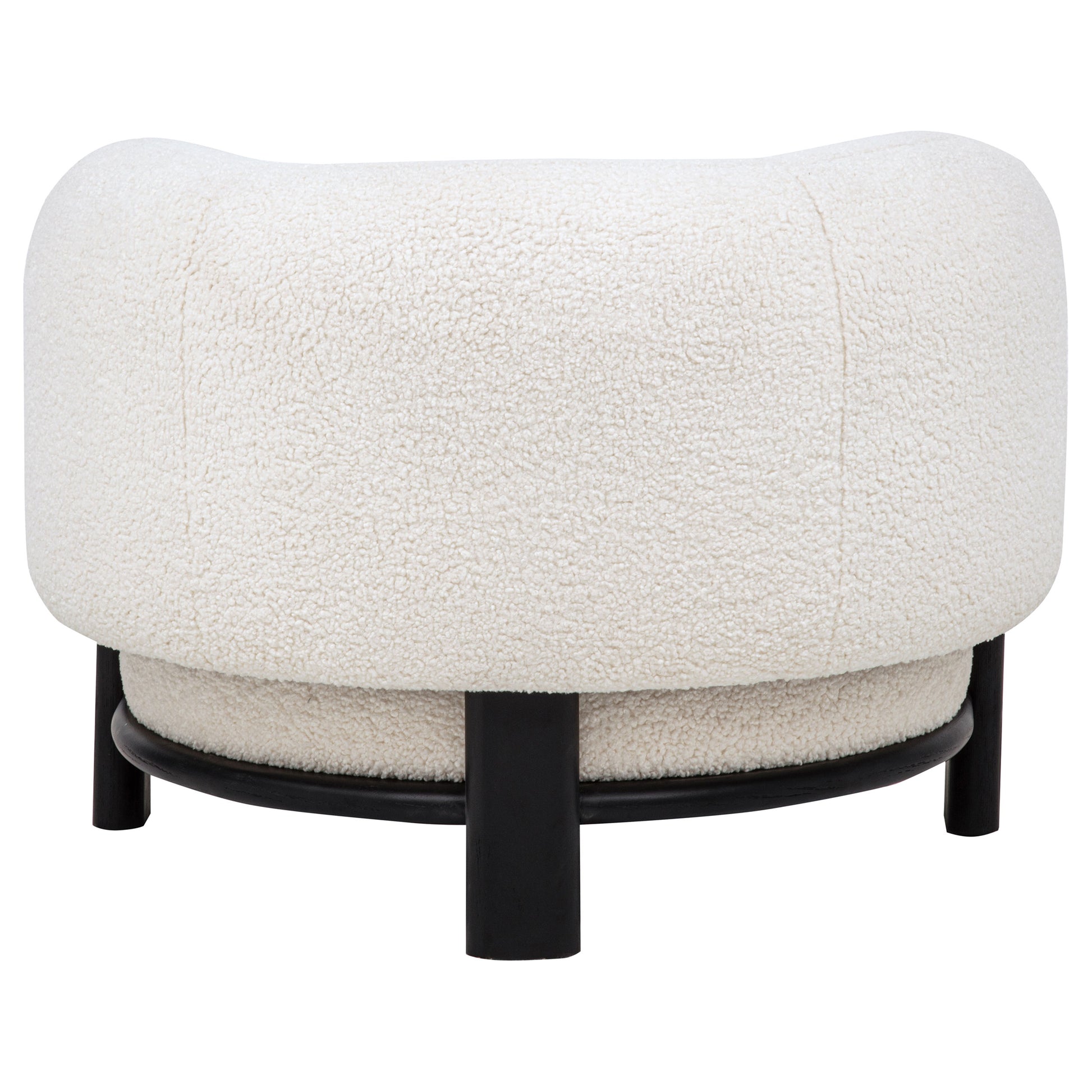 Lawler Upholstered Barrel Back Accent Chair Ivory and Black