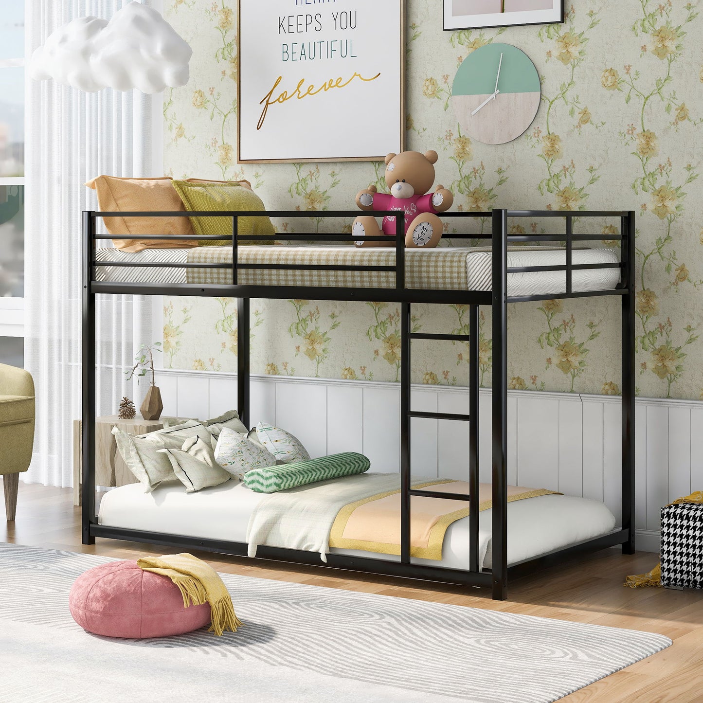 Metal Bunk Bed, Low Bunk Bed With Ladder - The Sleep Loft - Online Mattress Showroom NYC
