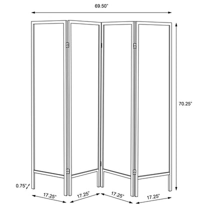 Haidera 4-Panel Room Divider Folding Screen Black Damask