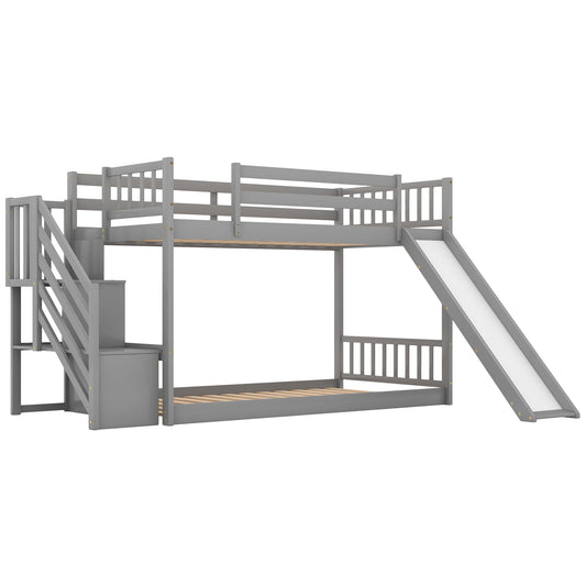 Bunk Bed With Convertible Slide And Stairway - The Sleep Loft - Online Mattress Showroom NYC