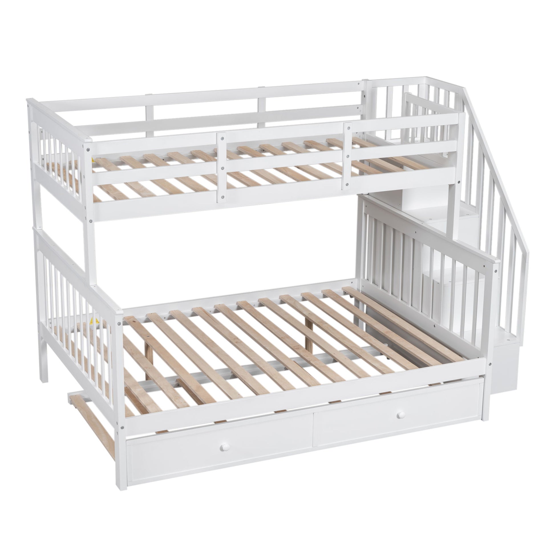 Bunk Bed With Twin Size Trundle, Storage And Guard Rail For Bedroom - The Sleep Loft - Online Mattress Showroom NYC