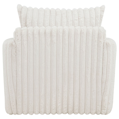 Sarco Corduroy Upholstered Swivel Accent Arm Chair Ivory
