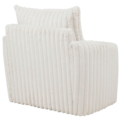 Sarco Corduroy Upholstered Swivel Accent Arm Chair Ivory