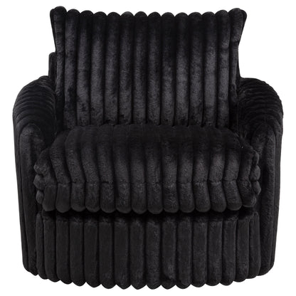 Sarco Corduroy Upholstered Swivel Accent Arm Chair Black