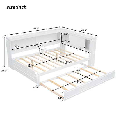Daybed With Storage Shelves, LED, USB, And Trundle - The Sleep Loft - Online Mattress Showroom NYC