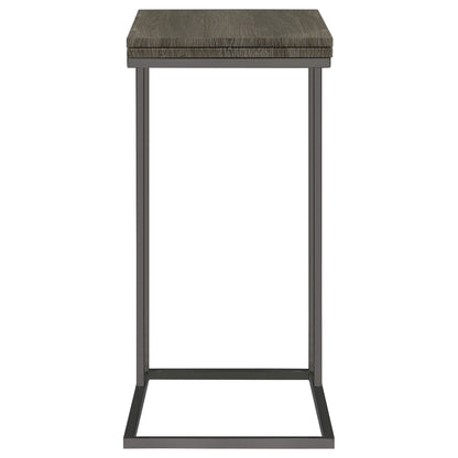 Pedro Expandable C-Shaped Sofa Side Table Weathered Grey