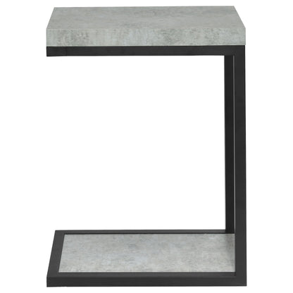 Beck Engineered Wood C-Shape Sofa Side Table Cement
