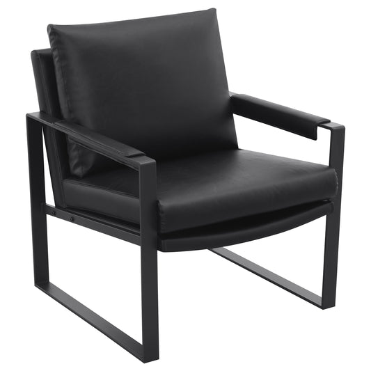 Rosalind Upholstered Track Arm Accent Chair Black - The Sleep Loft - Online Mattress Showroom NYC