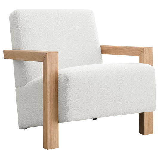 Fitzroy Boucle Upholstered Accent Arm Chair Ivory - The Sleep Loft - Online Mattress Showroom NYC