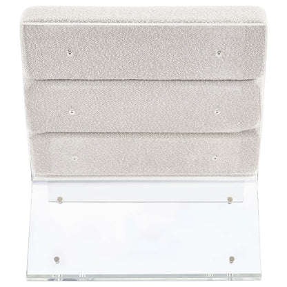 Serreta Boucle Upholstered Armless Acrylic Chair Ivory