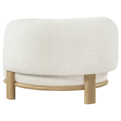 Lawler Upholstered Barrel Back Accent Chair Ivory and Natural