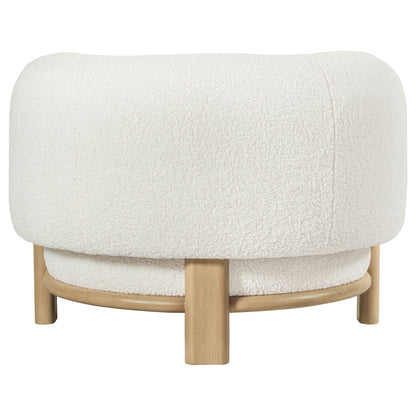 Lawler Upholstered Barrel Back Accent Chair Ivory and Natural