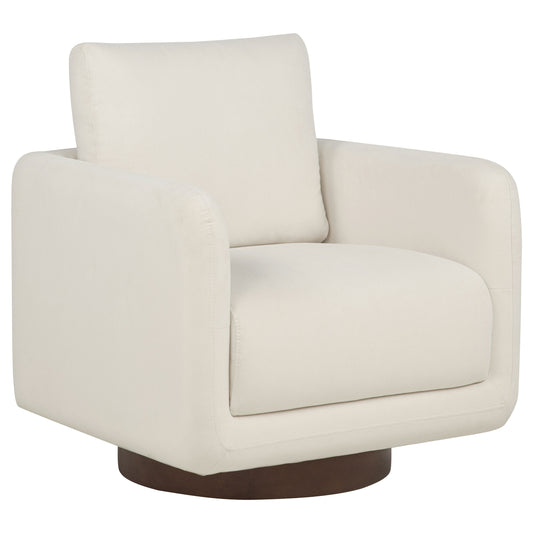 Iris Fabric Upholstered Swivel Accent Chair Ivory - The Sleep Loft - Online Mattress Showroom NYC