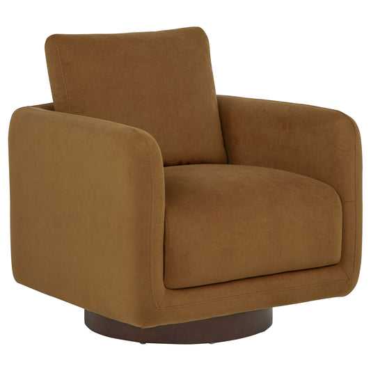 Iris Fabric Upholstered Swivel Accent Chair Rust - The Sleep Loft - Online Mattress Showroom NYC