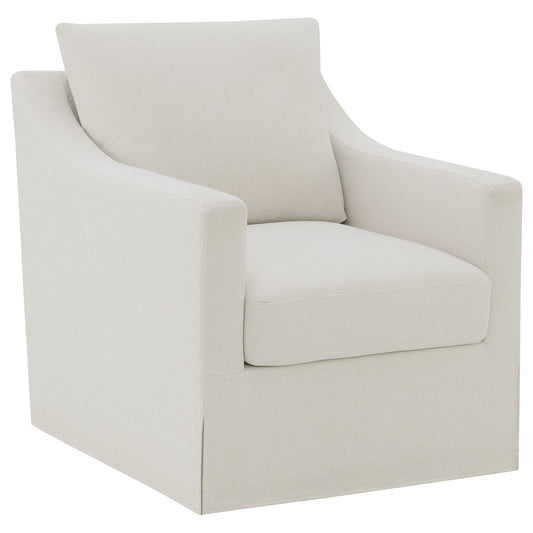 Winter Upholstered Sloped Arm Accent Swivel Chair Beige - The Sleep Loft - Online Mattress Showroom NYC