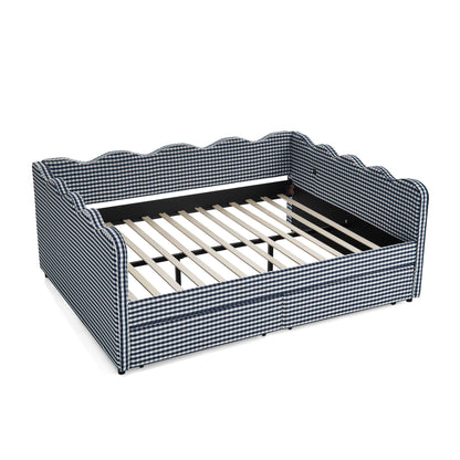Gingham Daybed With USB Charging Port, Wave-Shaped Design - The Sleep Loft - Online Mattress Showroom NYC