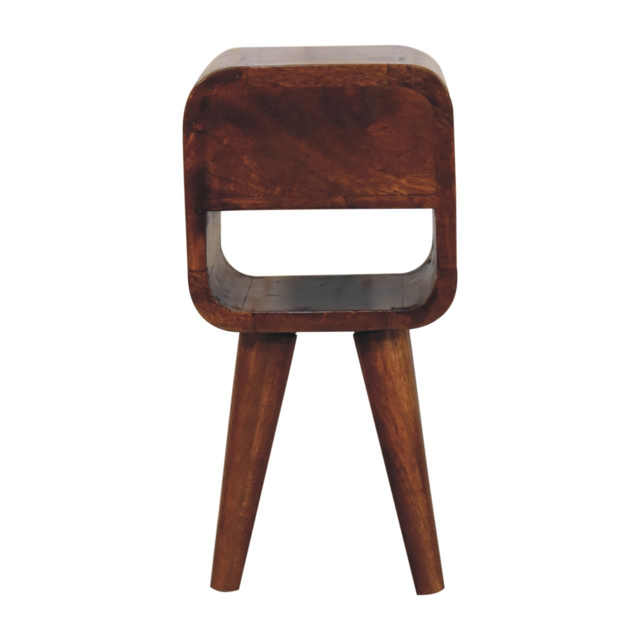 Mini California Curved Nightstand Wth Lower Slot - The Sleep Loft - Online Mattress Showroom NYC