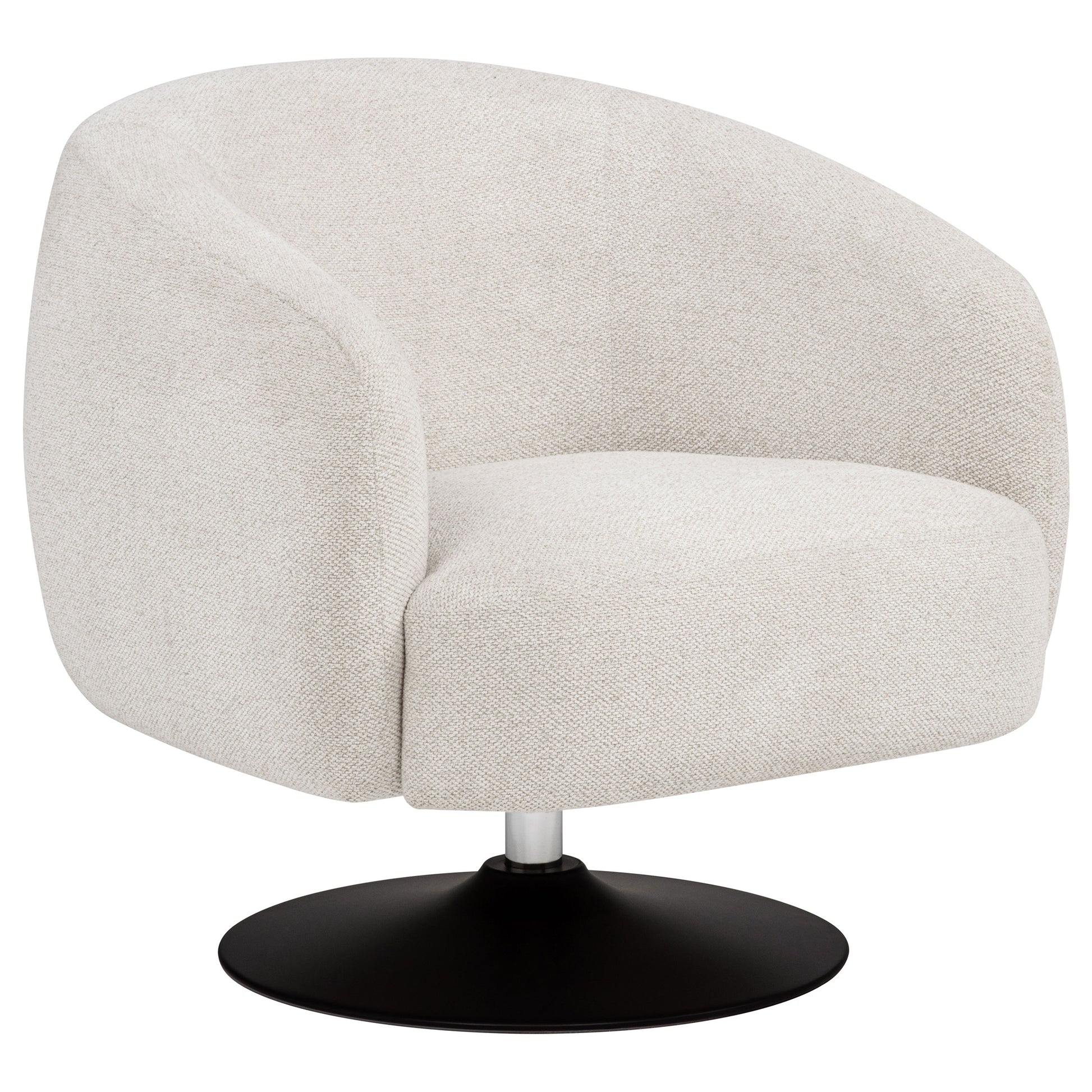 Dave Upholstered Barrel Back Swivel Club Chair Beige