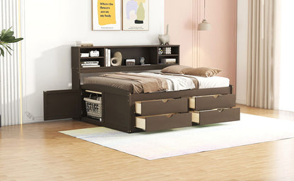 Daybed With 2 Bedside Cabinets, Upper Shelves And 4 Drawers - The Sleep Loft - Online Mattress Showroom NYC