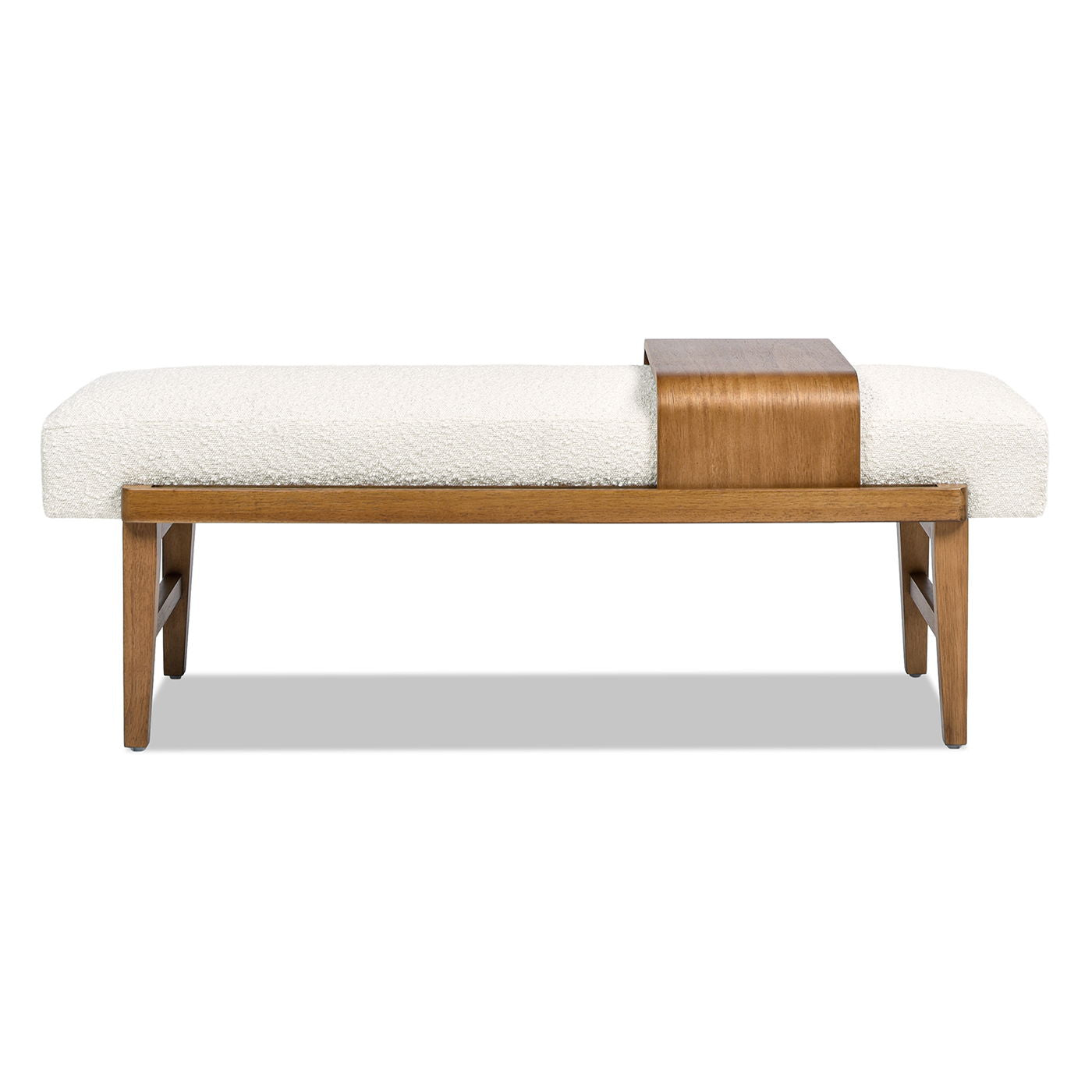 Billie - Modern Telephone Bench With Sliding Shelf - Ivory White - The Sleep Loft - Online Mattress Showroom NYC