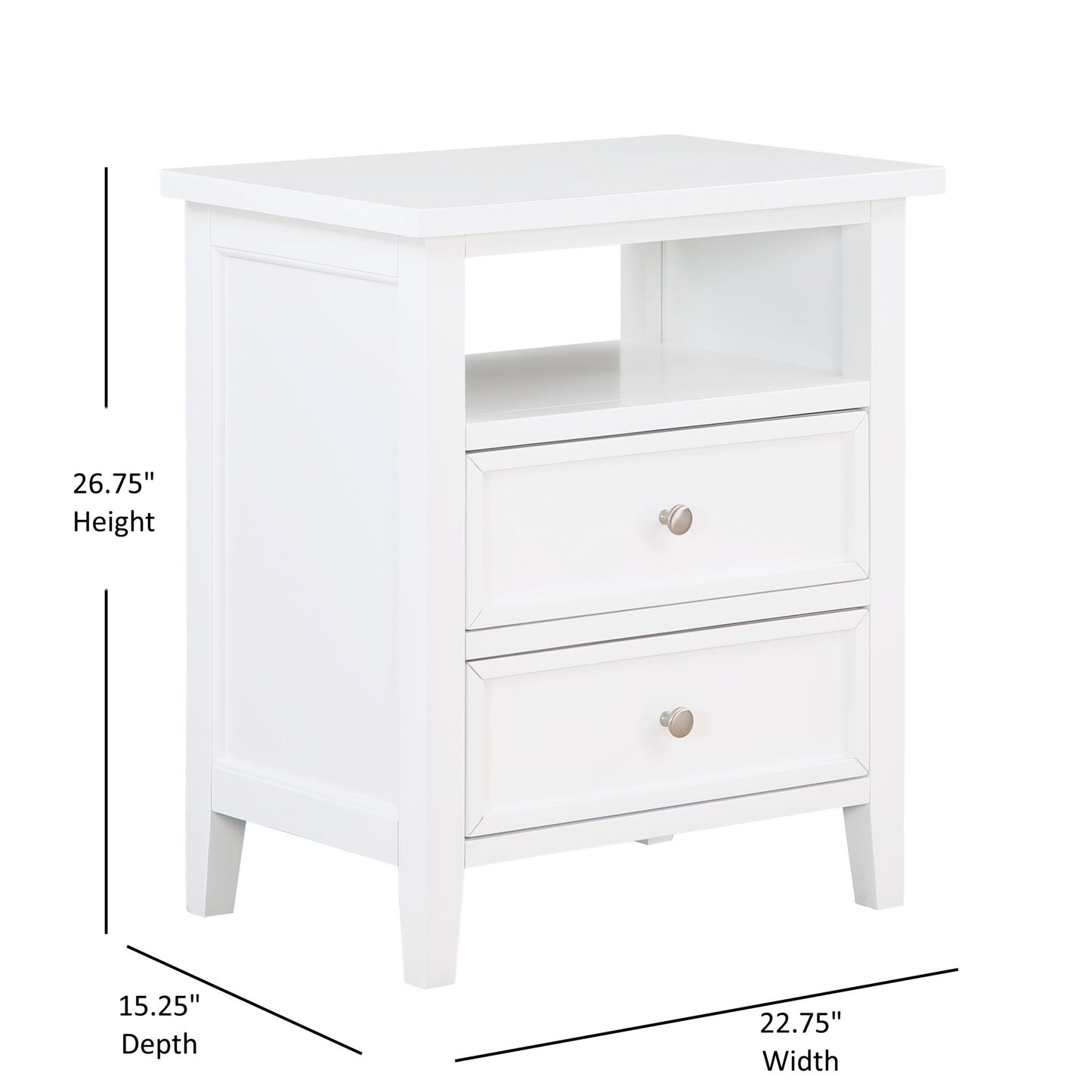 Weston - 2 Drawer Nightstand - The Sleep Loft - Online Mattress Showroom NYC
