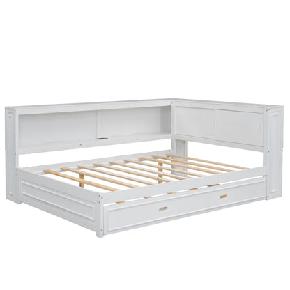 Daybed With Storage Shelves, LED, USB, And Trundle - The Sleep Loft - Online Mattress Showroom NYC