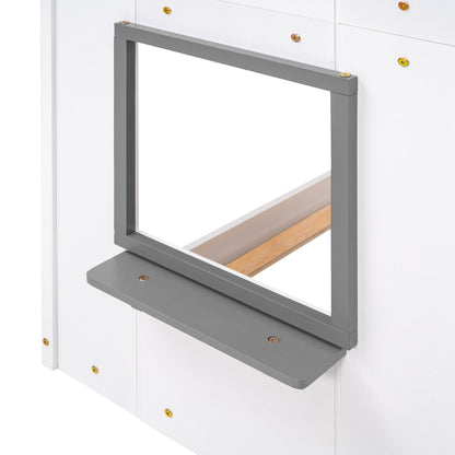 Bunk Bed Wood Bed & Roof, Window, Guardrail, Ladder - The Sleep Loft - Online Mattress Showroom NYC