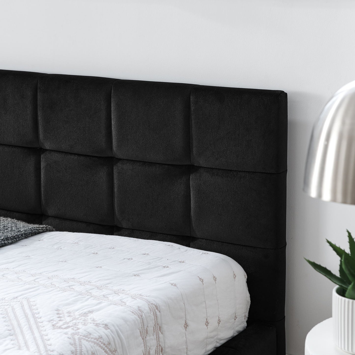Mid-Century Storage Upholstered Tufted Bed Frame With Backrest And Armrests - The Sleep Loft - Online Mattress Showroom NYC