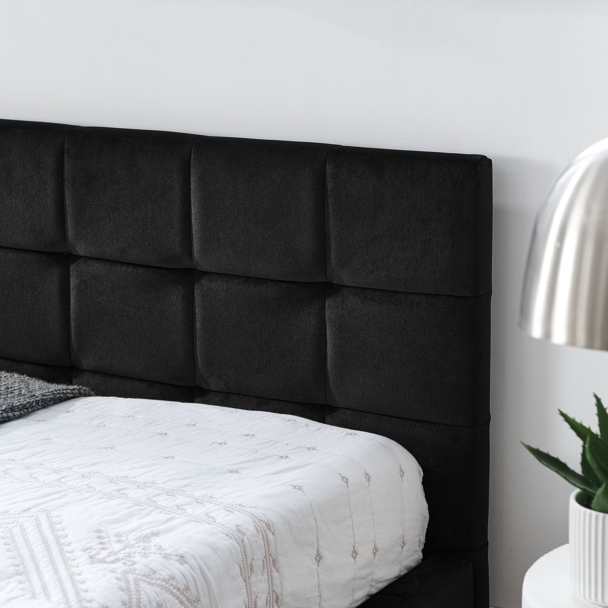 Mid-Century Storage Upholstered Tufted Bed Frame With Backrest And Armrests - The Sleep Loft - Online Mattress Showroom NYC