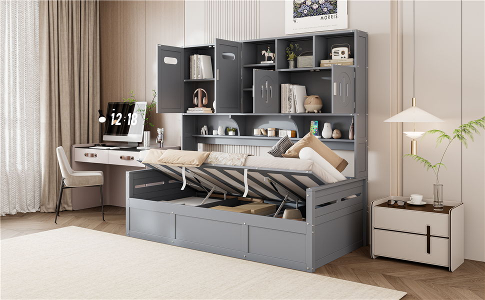 Daybed With All-In-One Cabinet And Shelf - The Sleep Loft - Online Mattress Showroom NYC