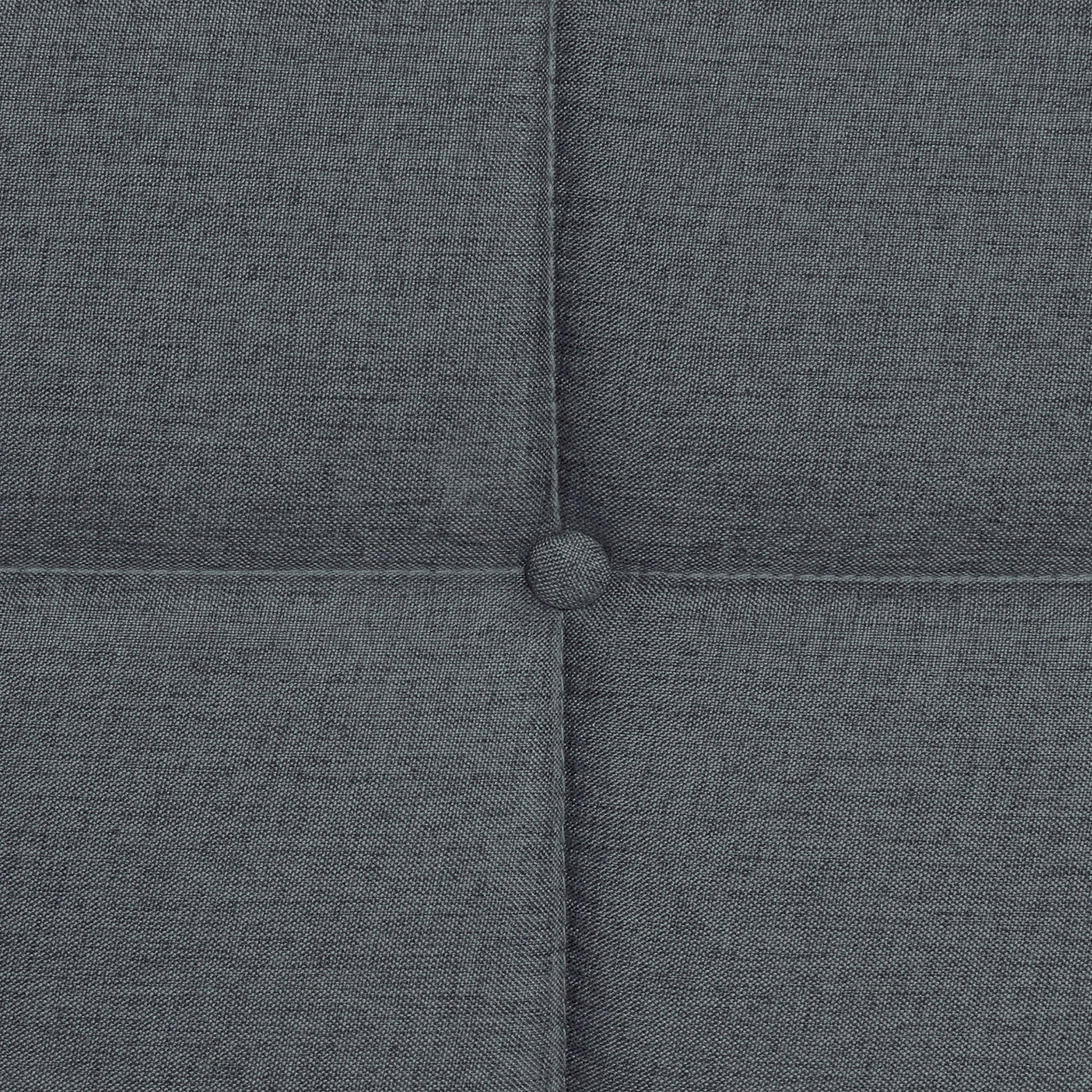 Queen Size Upholstered Platform Bed Frame With Button Tufted Linen Fabric Headboard - Dark Gray - The Sleep Loft - Online Mattress Showroom NYC