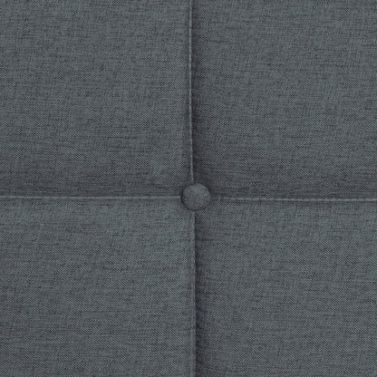 Queen Size Upholstered Platform Bed Frame With Button Tufted Linen Fabric Headboard - Dark Gray - The Sleep Loft - Online Mattress Showroom NYC