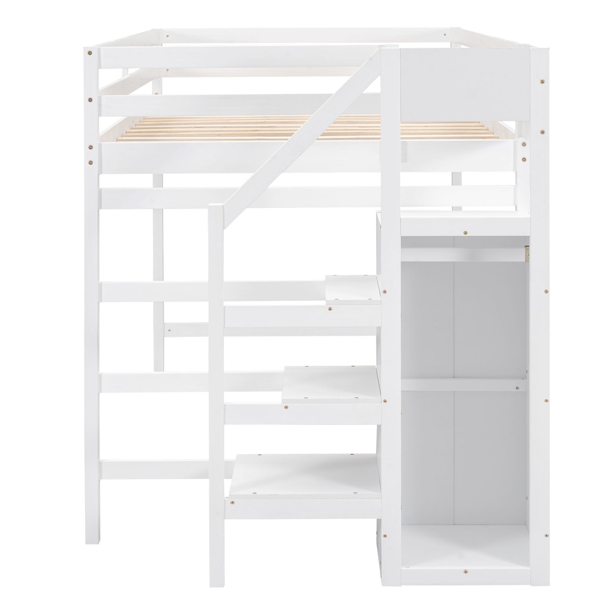 Loft Bed With Built In Storage Wardrobe And Staircase - The Sleep Loft - Online Mattress Showroom NYC