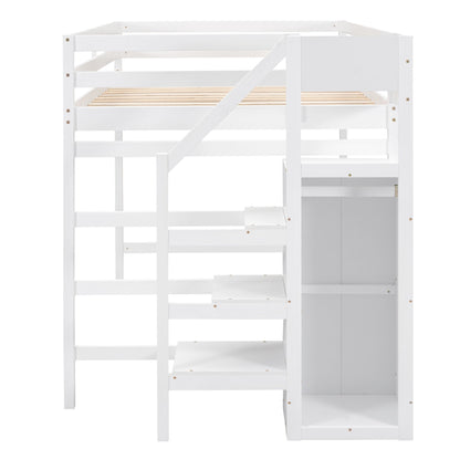 Loft Bed With Built In Storage Wardrobe And Staircase - The Sleep Loft - Online Mattress Showroom NYC