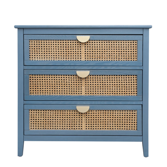 3 Drawer Cabinet, Natural Rattan, American Furniture - The Sleep Loft - Online Mattress Showroom NYC