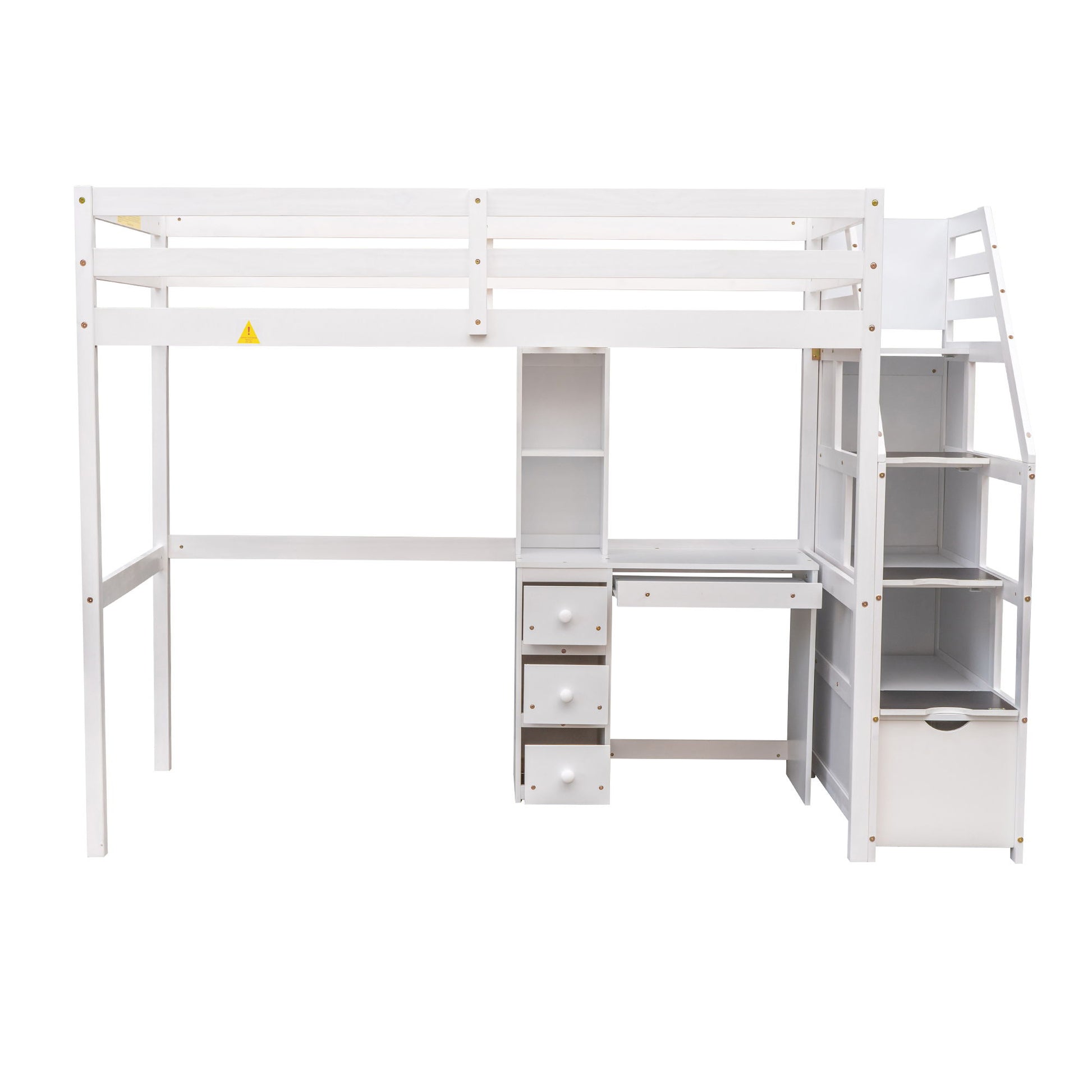 Loft Bed With Stand Alone Bed, Storage Staircase, Desk, Shelves, And Drawers - The Sleep Loft - Online Mattress Showroom NYC