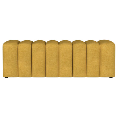 Summer Fabric Upholstered Tufted Accent Bench Mustard Yellow