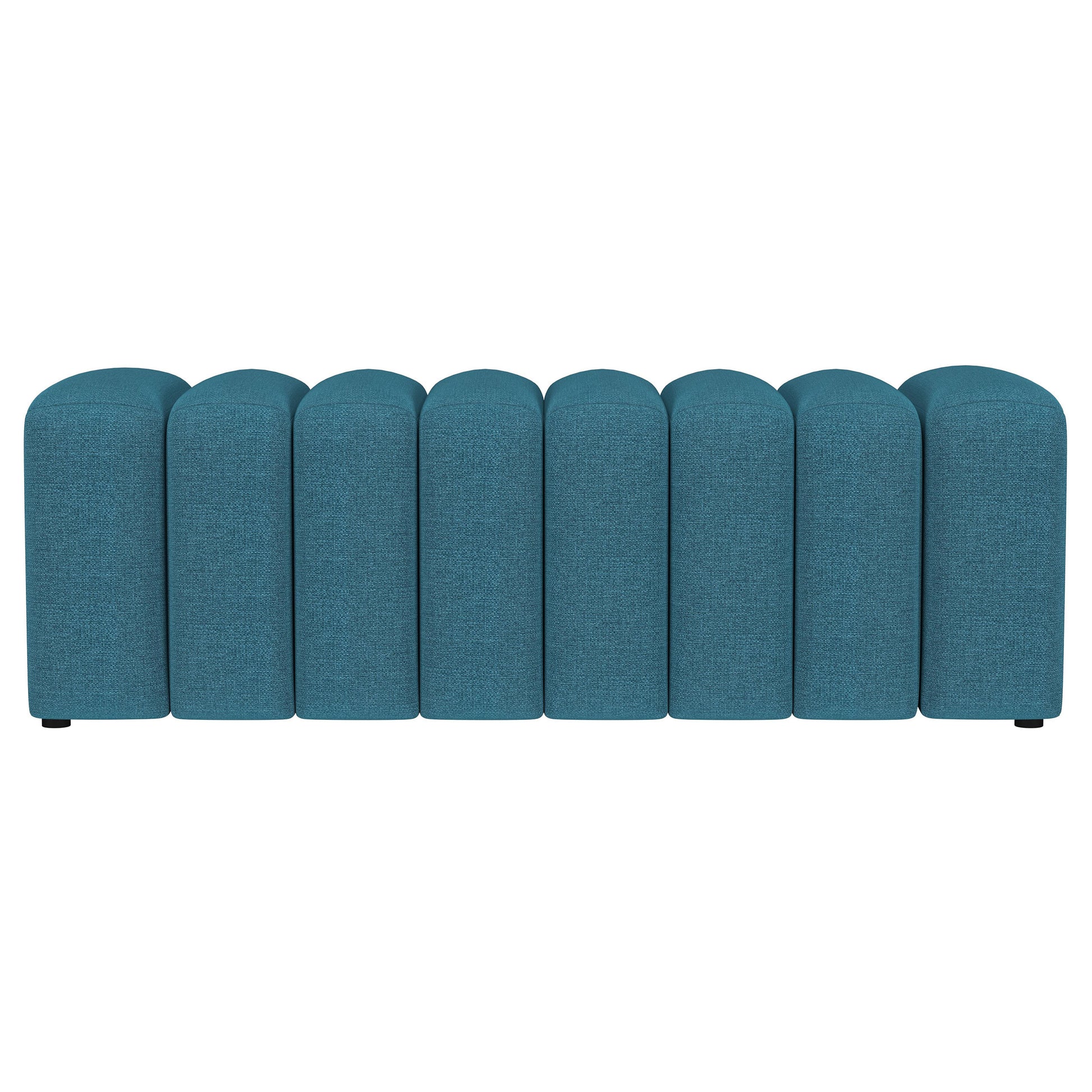 Summer Fabric Upholstered Tufted Accent Bench Peacock Blue