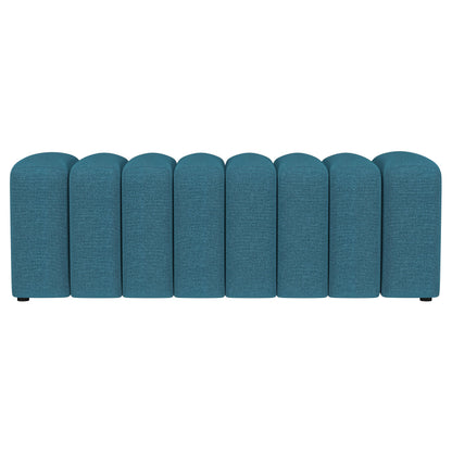 Summer Fabric Upholstered Tufted Accent Bench Peacock Blue