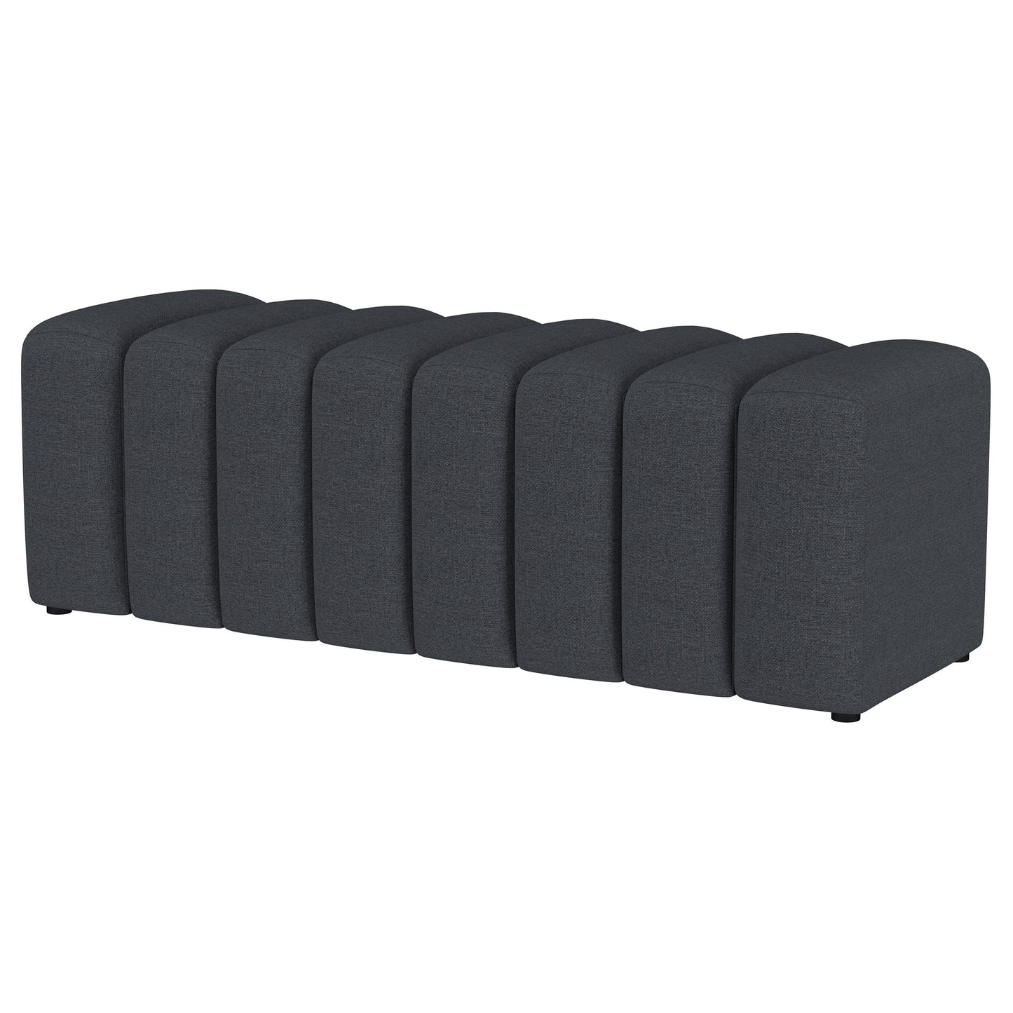 Summer Fabric Upholstered Tufted Accent Bench Charcoal