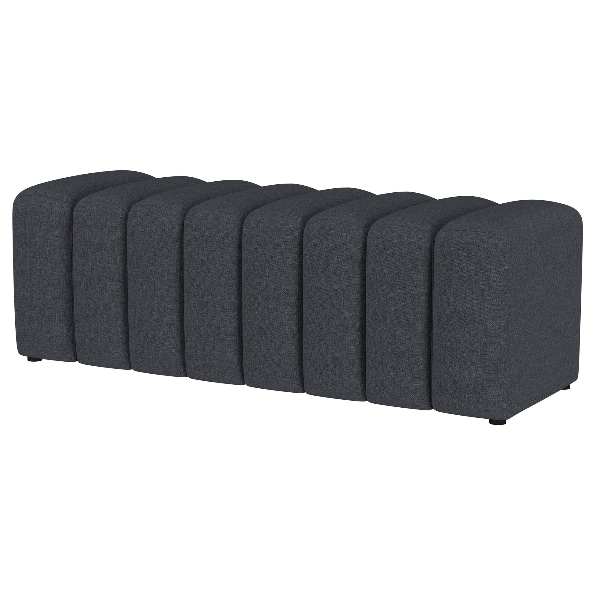 Summer Fabric Upholstered Tufted Accent Bench Charcoal